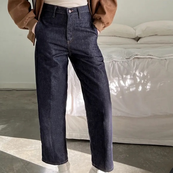 OAK + FORT Denim - Oak + Fort dark washed straight leg jeans